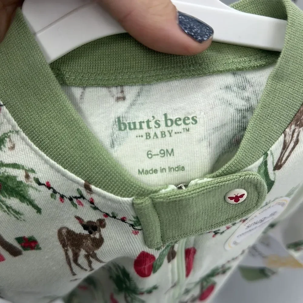 Burt’s Bees Palmtree Dear Christmas Sleeper Sz 6-9m NWT‎